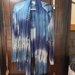 Blue Tie-Dye Women's Cardigan